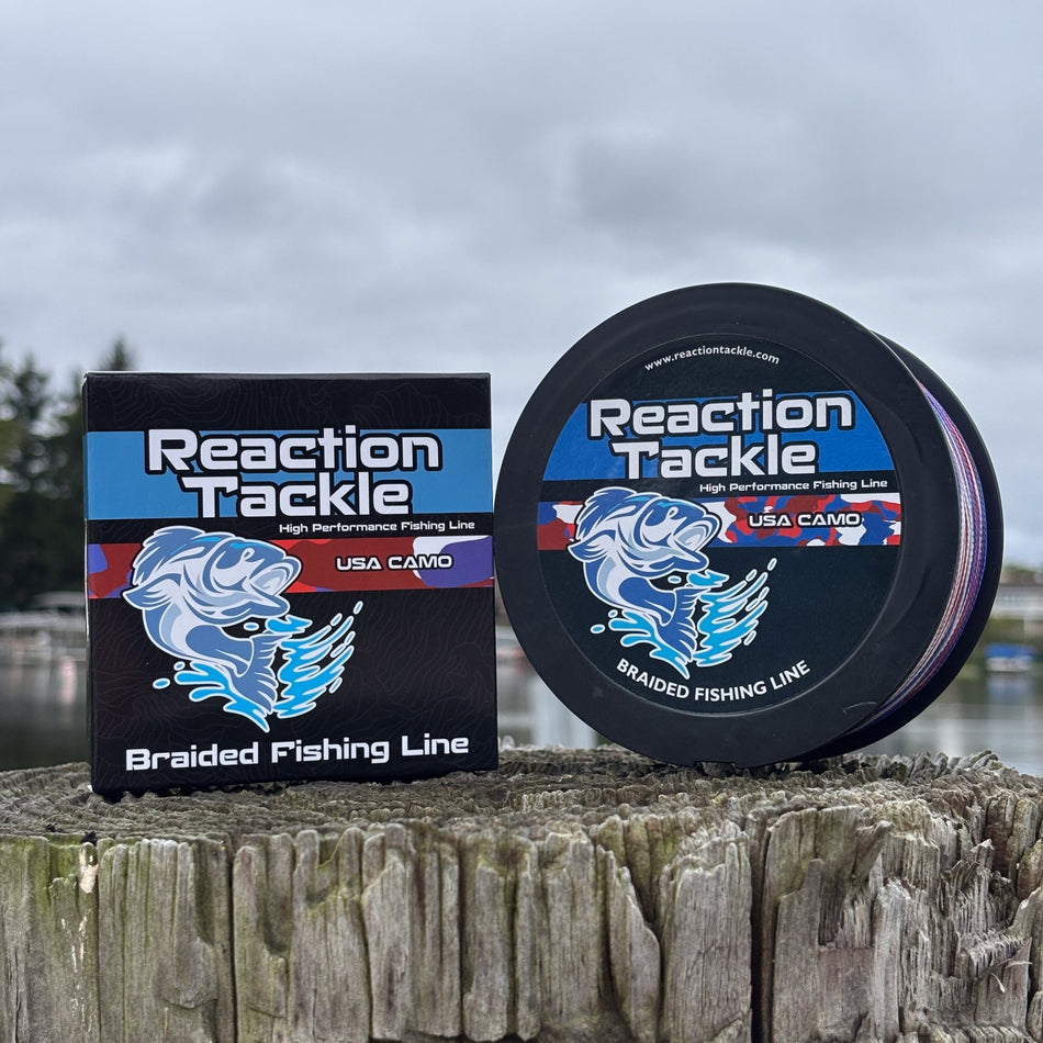 Reaction Tackle Braided Fishing Line - USA Camo - Get Tight Gear