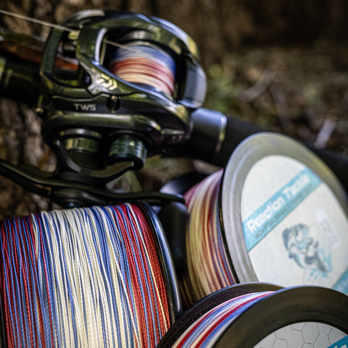 Reaction Tackle Braided Fishing Line - USA Camo - Get Tight Gear