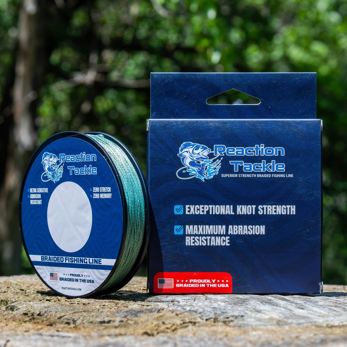 Reaction Tackle BRAIDED IN THE USA Fishing Line - 4X - NEW - Get Tight Gear