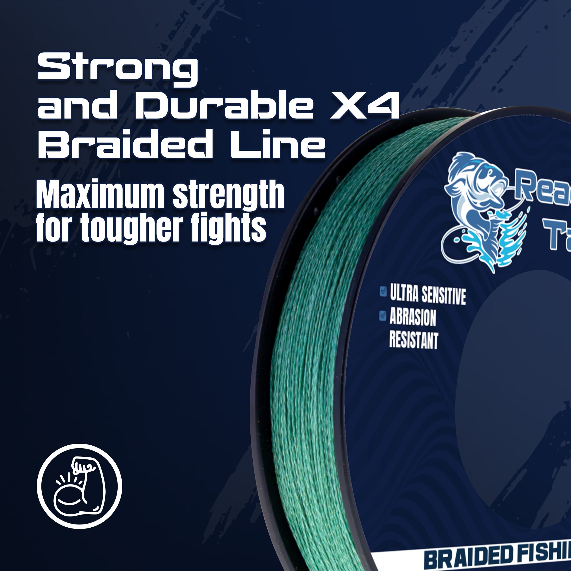 Reaction Tackle BRAIDED IN THE USA Fishing Line - 4X - NEW - Get Tight Gear