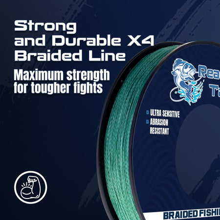 Reaction Tackle BRAIDED IN THE USA Fishing Line - 4X - NEW - Get Tight Gear