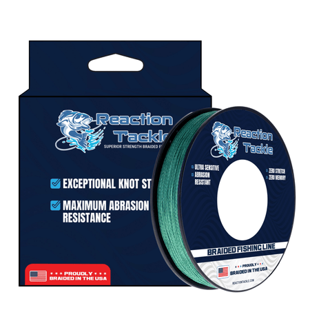 Reaction Tackle BRAIDED IN THE USA Fishing Line - 4X - NEW - Get Tight Gear