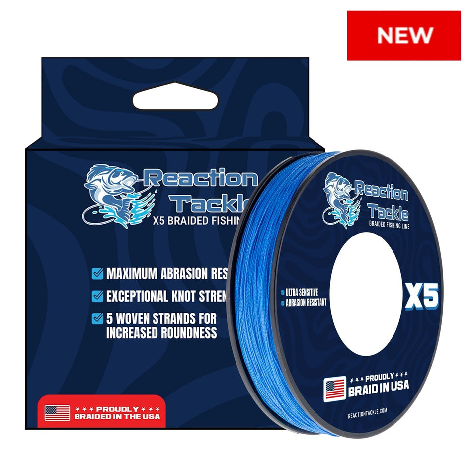 Reaction Tackle BRAIDED IN THE USA Fishing Line - 5X - NEW - Get Tight Gear