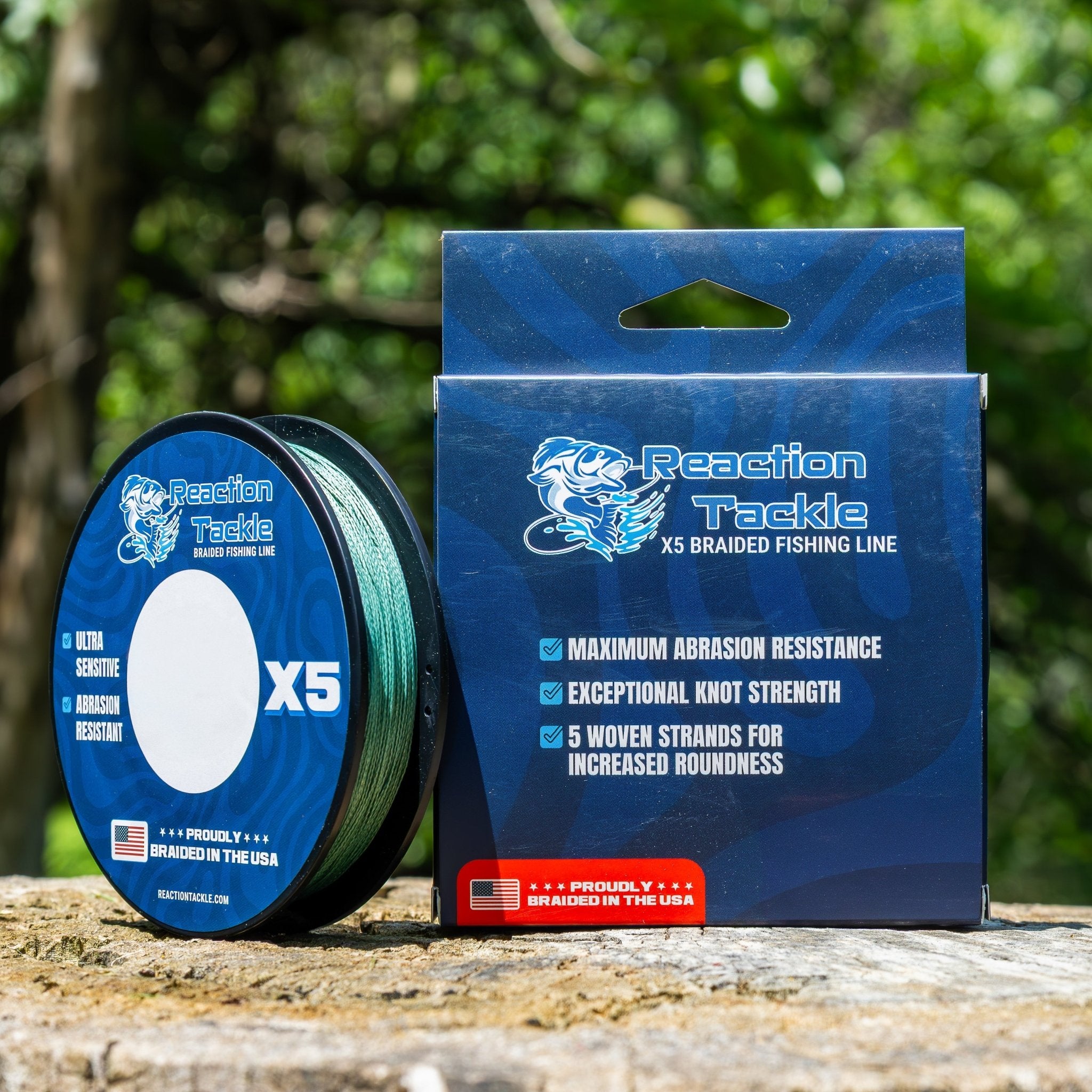 Reaction Tackle BRAIDED IN THE USA Fishing Line - 5X - NEW - Get Tight Gear