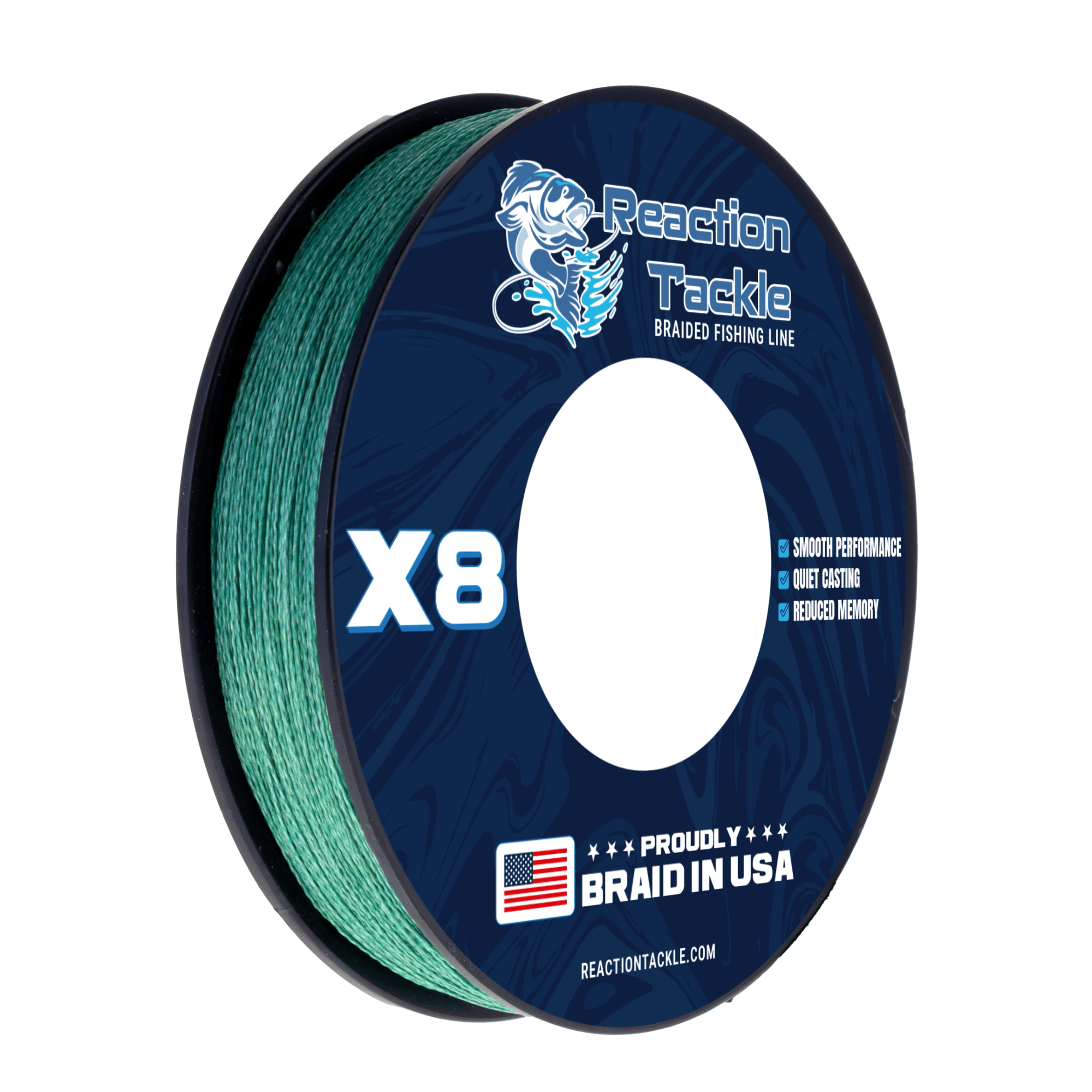 Reaction Tackle BRAIDED IN THE USA Fishing Line - 8X - NEW - Get Tight Gear
