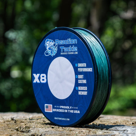 Reaction Tackle BRAIDED IN THE USA Fishing Line - 8X - NEW - Get Tight Gear