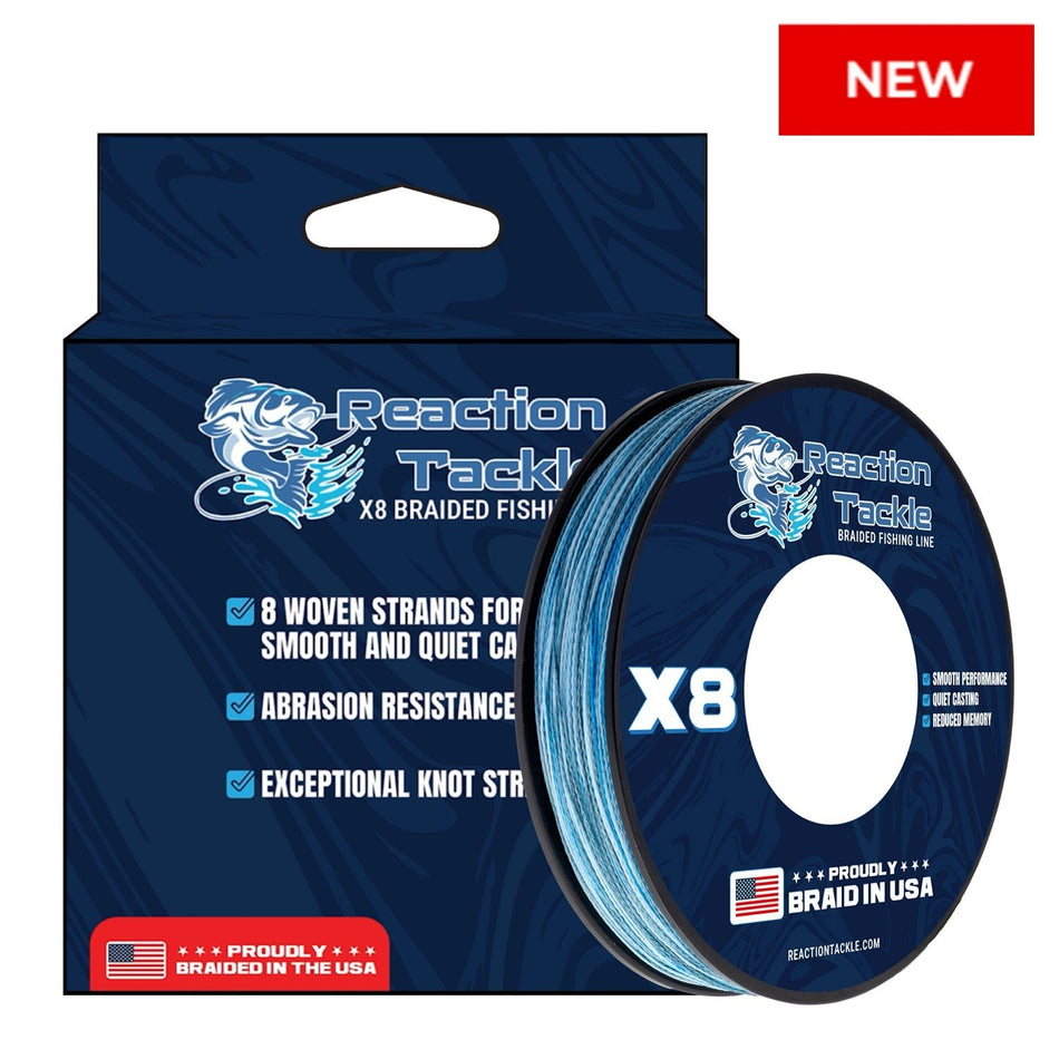 Reaction Tackle BRAIDED IN THE USA Fishing Line - 8X - NEW - Get Tight Gear