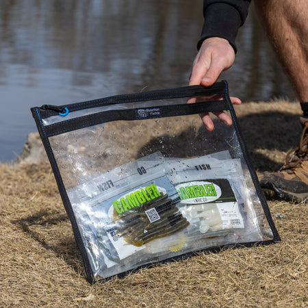 Reaction Tackle Clear Storage Bag Tackle Pak - Water - Resistant Plastic Storage - New - Get Tight Gear
