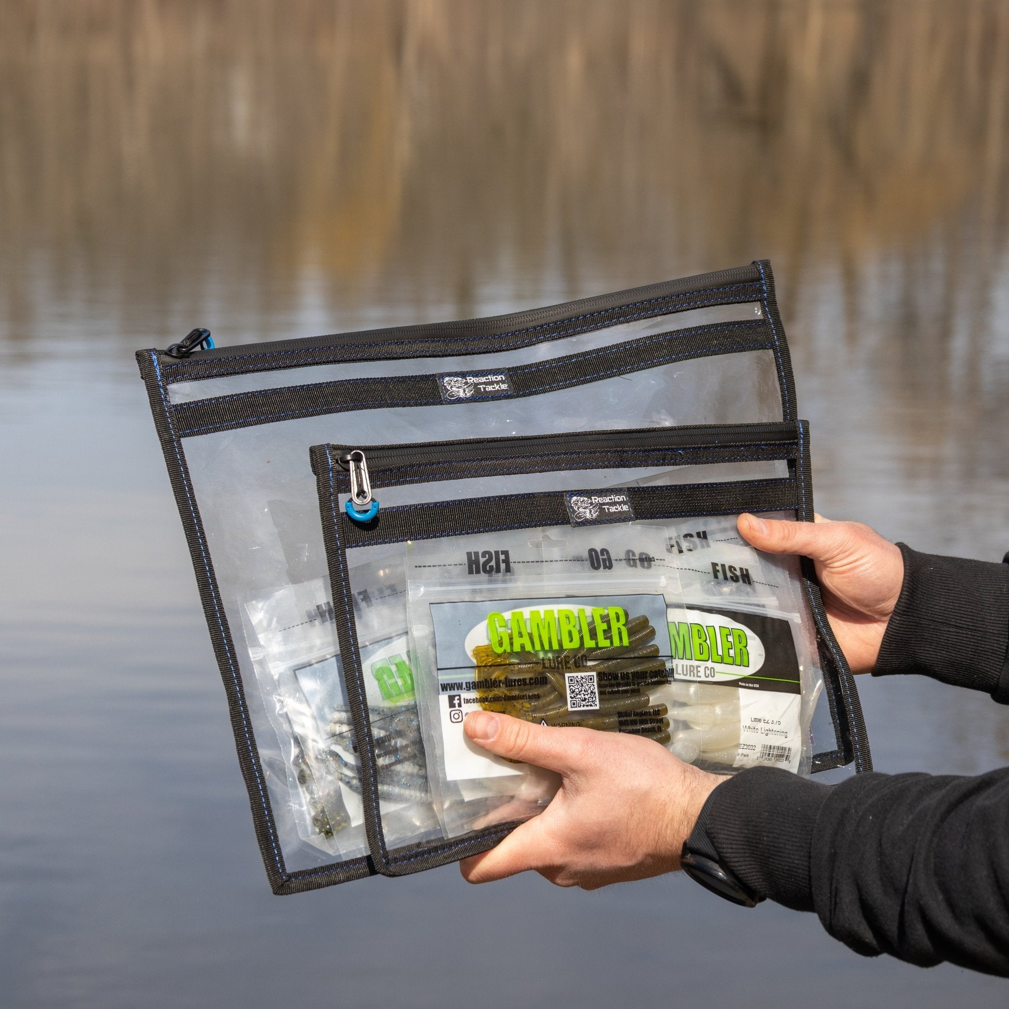 Reaction Tackle Clear Storage Bag Tackle Pak - Water - Resistant Plastic Storage - New - Get Tight Gear