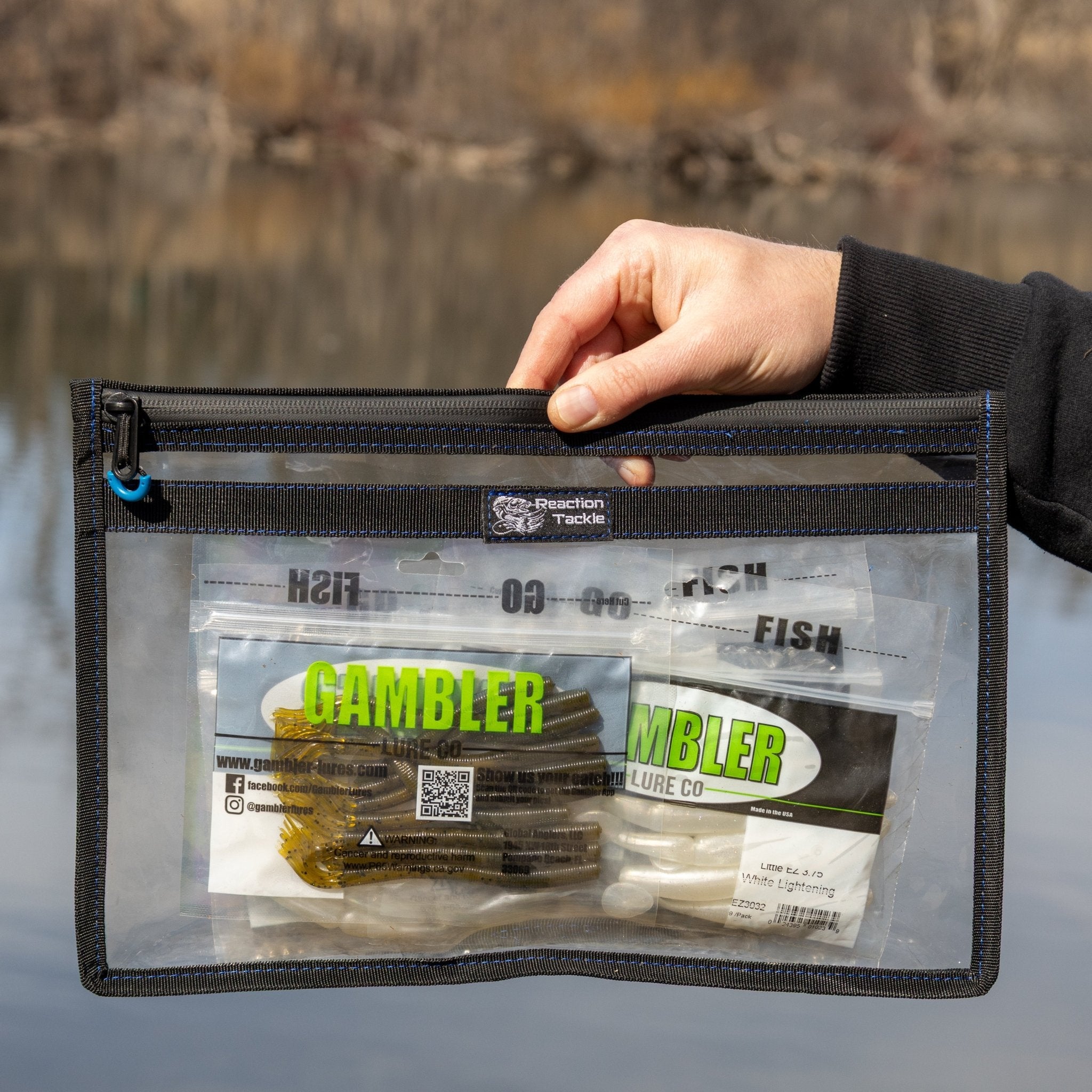 Reaction Tackle Clear Storage Bag Tackle Pak - Water - Resistant Plastic Storage - New - Get Tight Gear