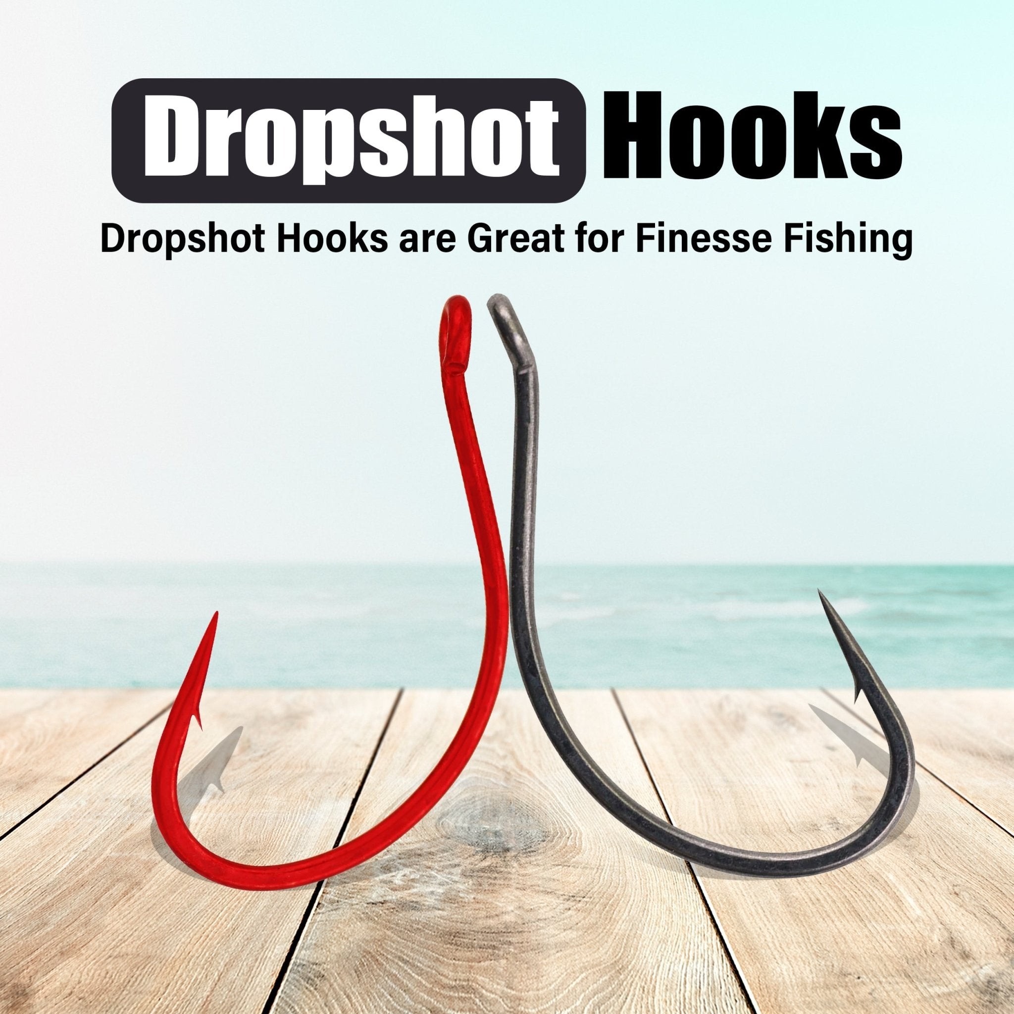 Reaction Tackle Drop Shot Hooks - Pack of 50 - Get Tight Gear