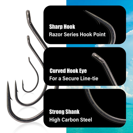 Reaction Tackle Drop Shot Hooks - Pack of 50 - Get Tight Gear