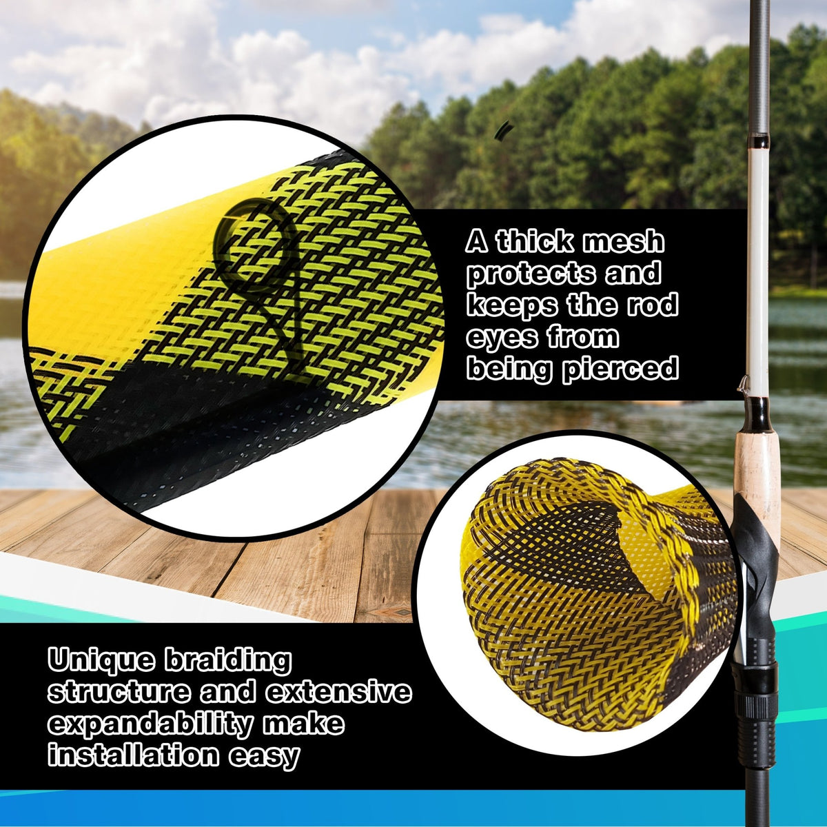 Reaction Tackle Fishing Rod Cover / Rod Sleeve / Rod Sock (2 - Pack) - Get Tight Gear