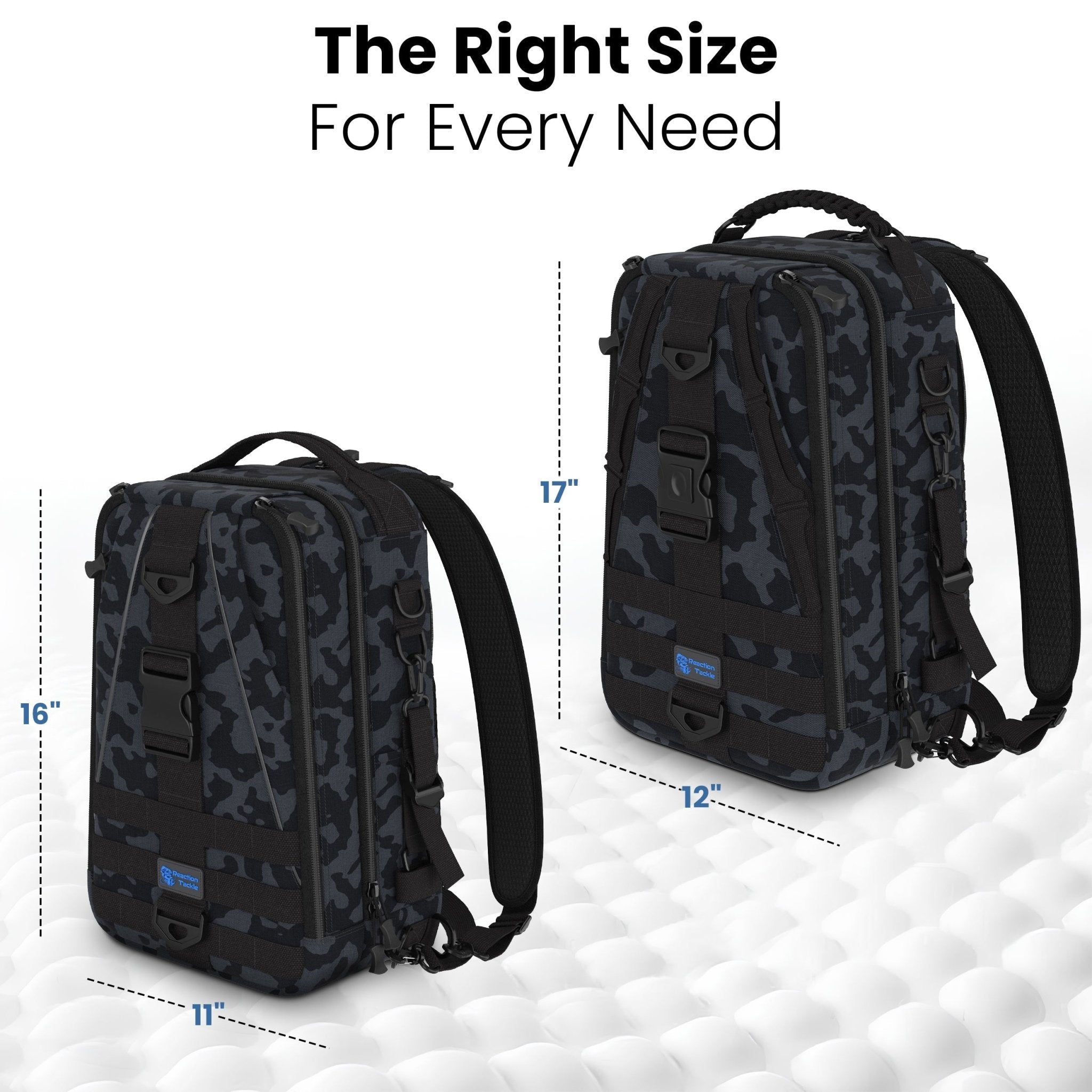 Reaction Tackle Fishing Tackle 2 - in - 1 Sling Bag/Backpack - 3 Sizes - Get Tight Gear