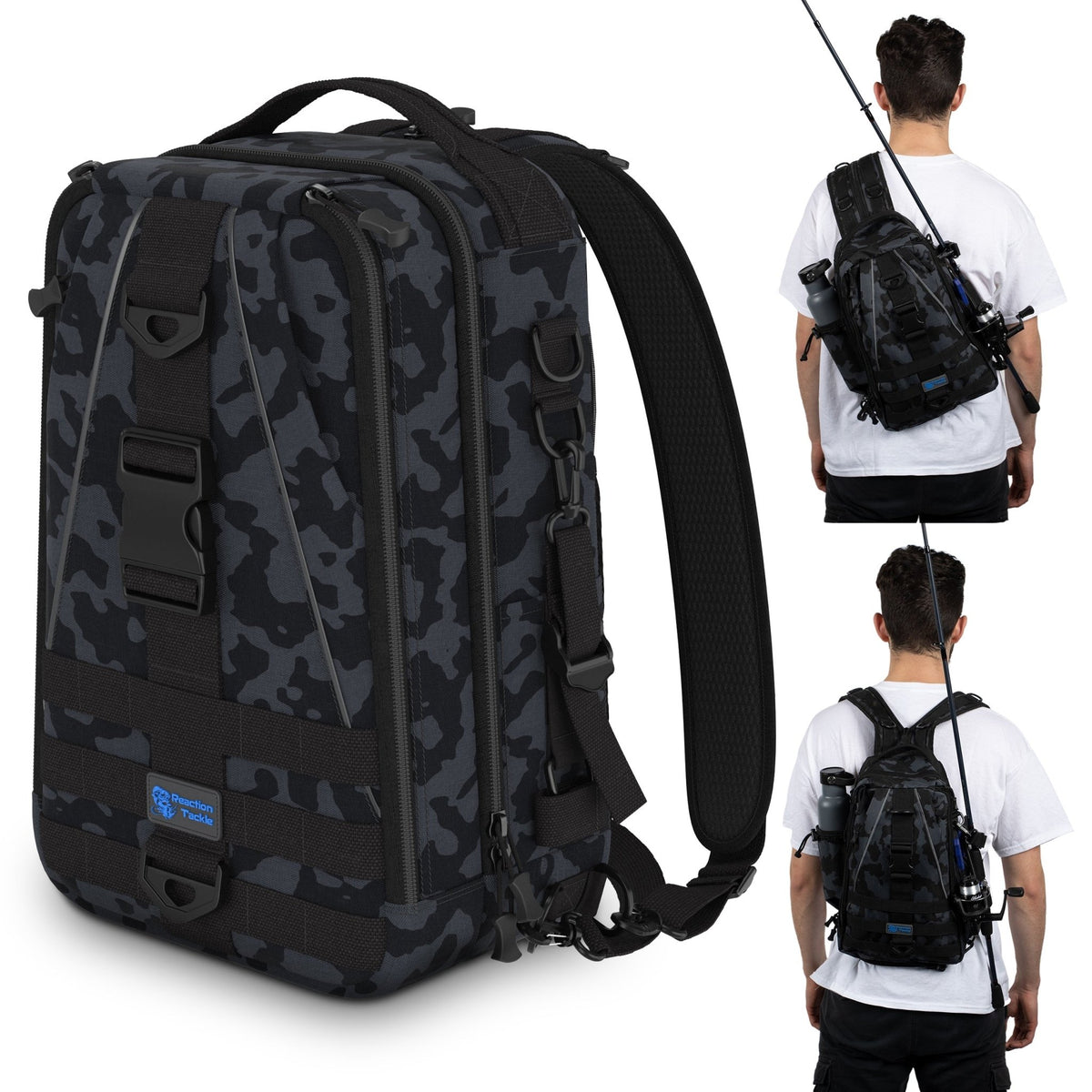 Reaction Tackle Fishing Tackle 2 - in - 1 Sling Bag/Backpack - 3 Sizes - Get Tight Gear