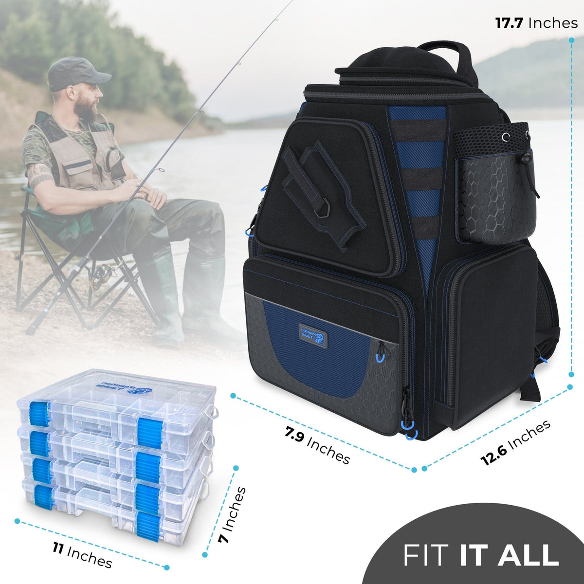 Reaction Tackle Fishing Tackle Backpack - Trays included - Get Tight Gear