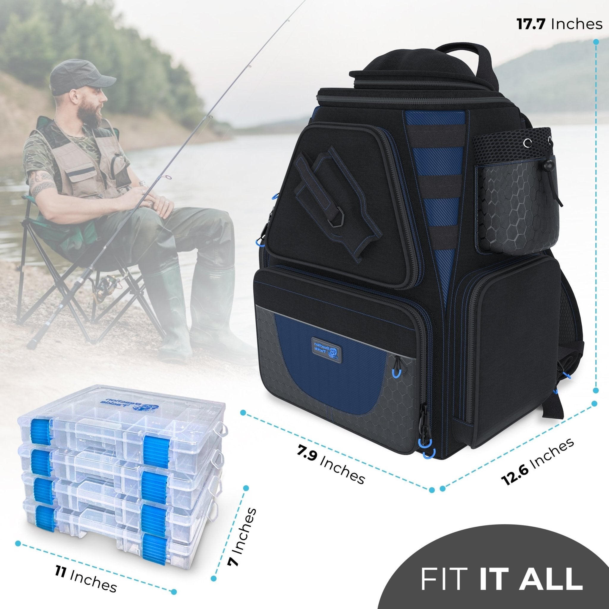 Reaction Tackle Fishing Tackle Backpack - Trays included - Get Tight Gear