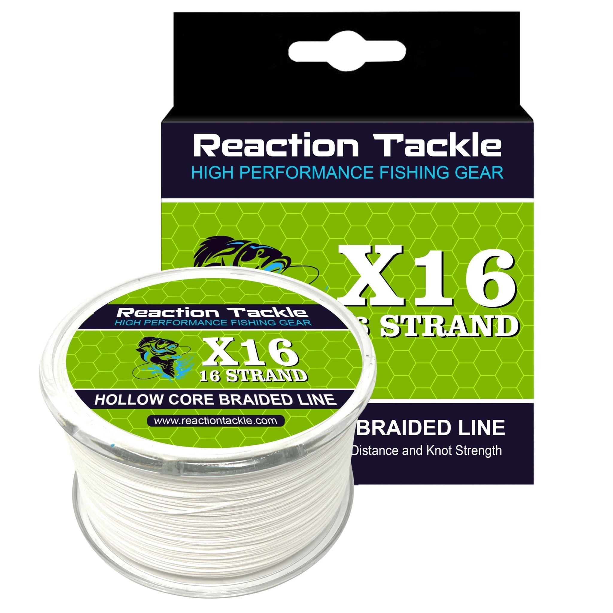 Reaction Tackle Hollow Core - 16 Strand Braided Fishing Line - Get Tight Gear
