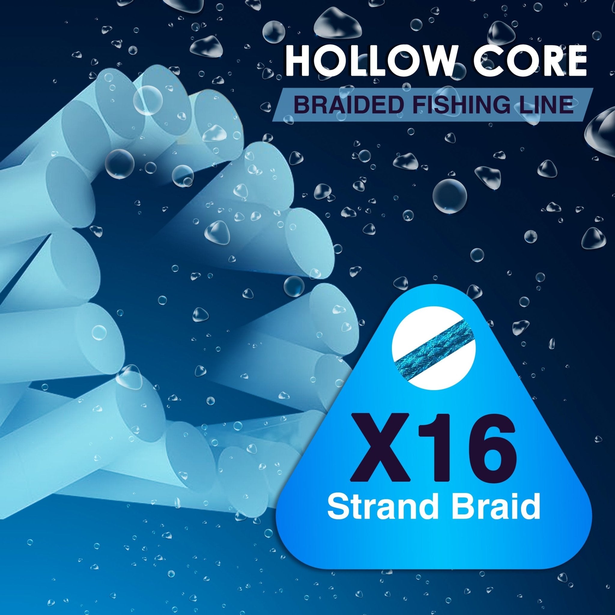 Reaction Tackle Hollow Core - 16 Strand Braided Fishing Line - Get Tight Gear