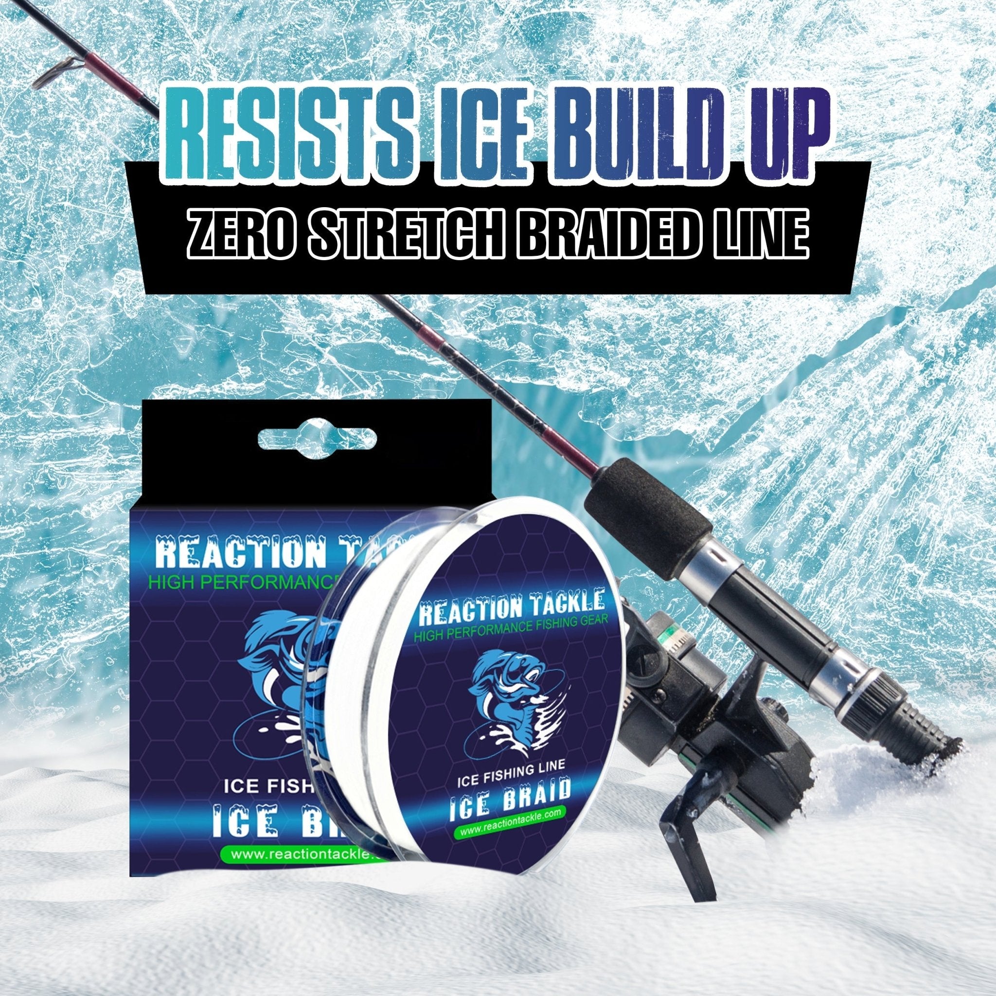 Reaction Tackle Ice Fishing Braided line - 8 Strand - Get Tight Gear