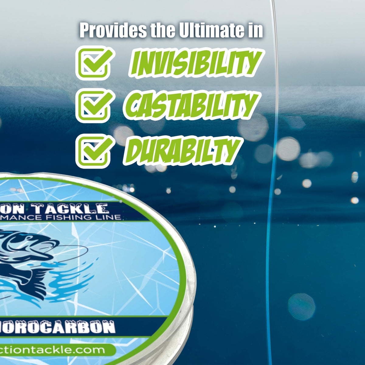 Reaction Tackle Ice Fluorocarbon Fishing Line or Leader - Get Tight Gear
