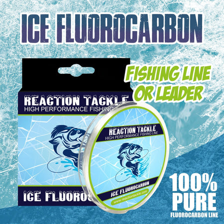 Reaction Tackle Ice Fluorocarbon Fishing Line or Leader - Get Tight Gear