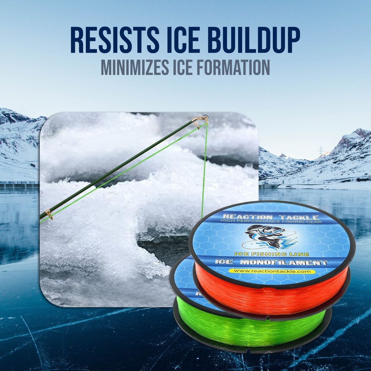 Reaction Tackle ICE Monofilament Fishing Line - Get Tight Gear