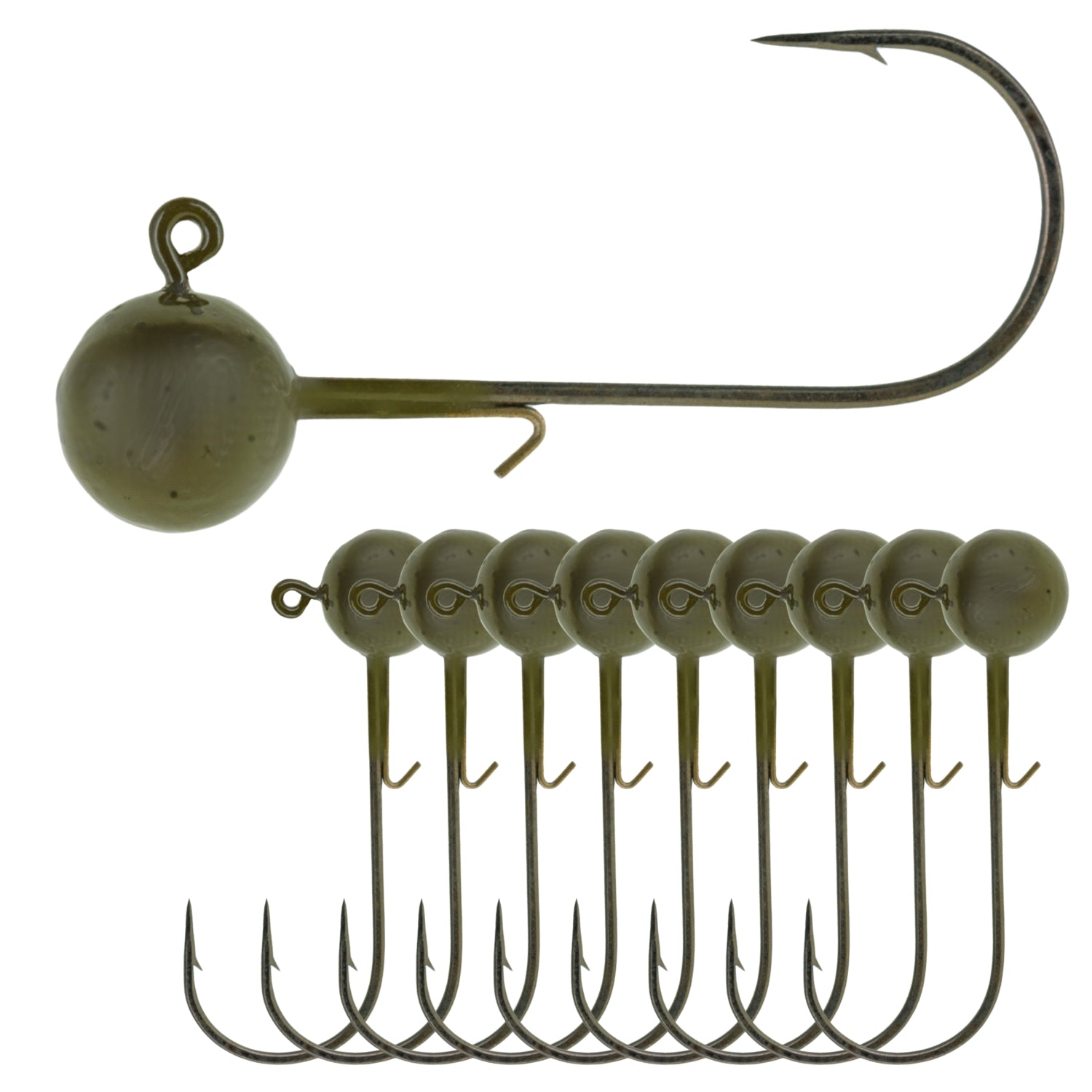 Reaction Tackle Lead Ball Jigs (10 - Pack) – Premium Round Jig Heads for Soft Plastics - New - Get Tight Gear