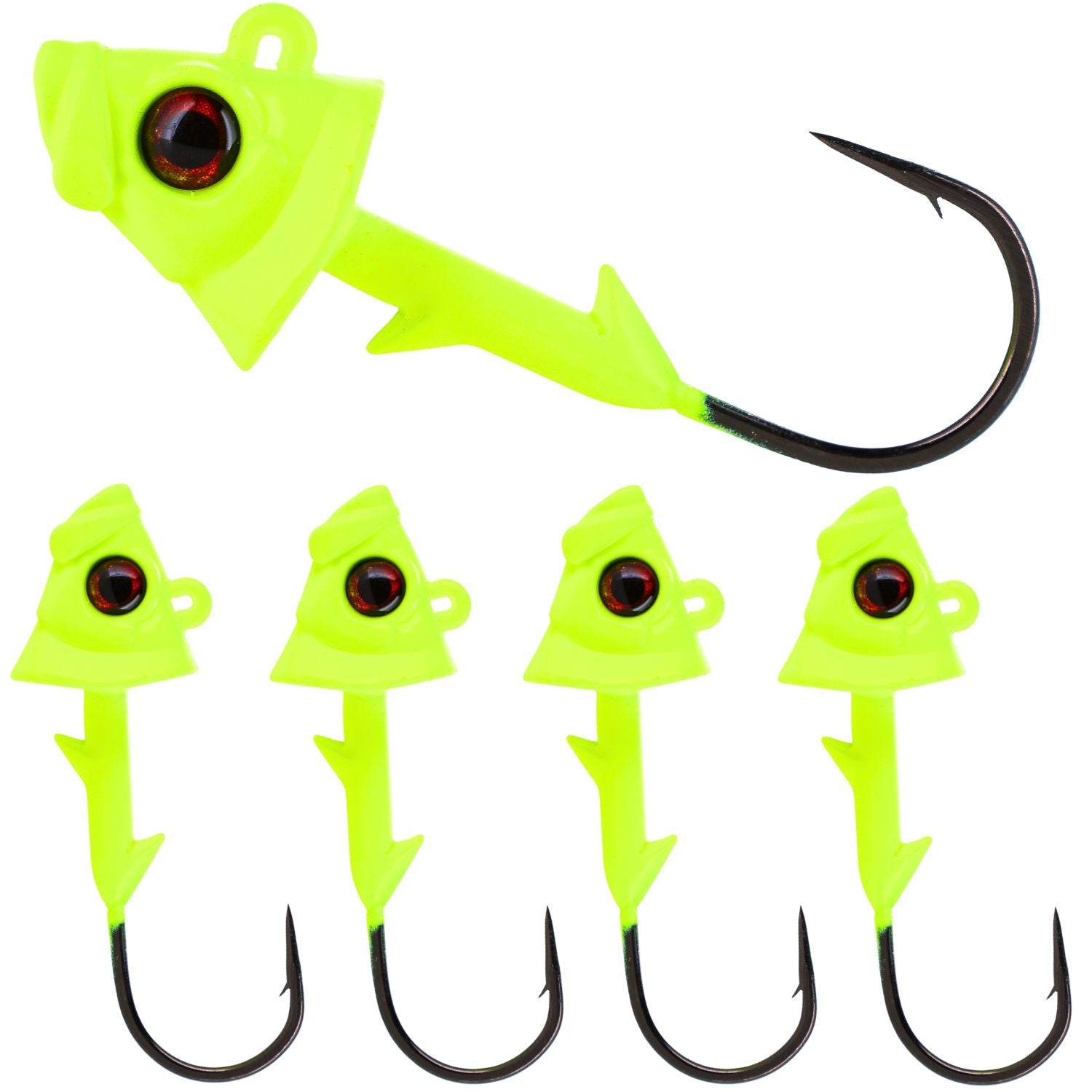Reaction Tackle Lead Fish Head Jigs - 5 - PACK - New - Get Tight Gear