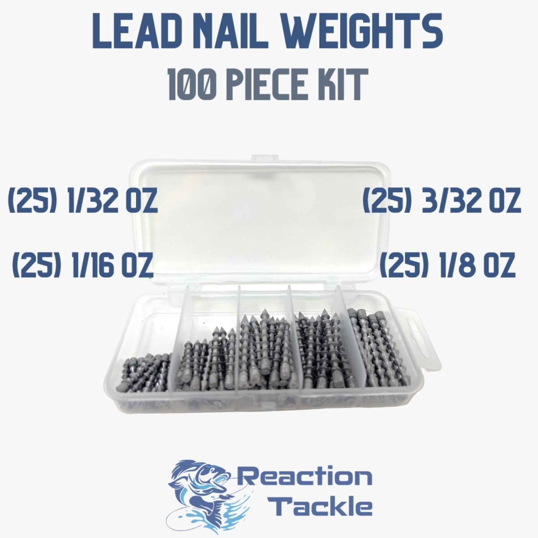 Reaction Tackle Lead Nail Weights/Insert Sinkers - Get Tight Gear