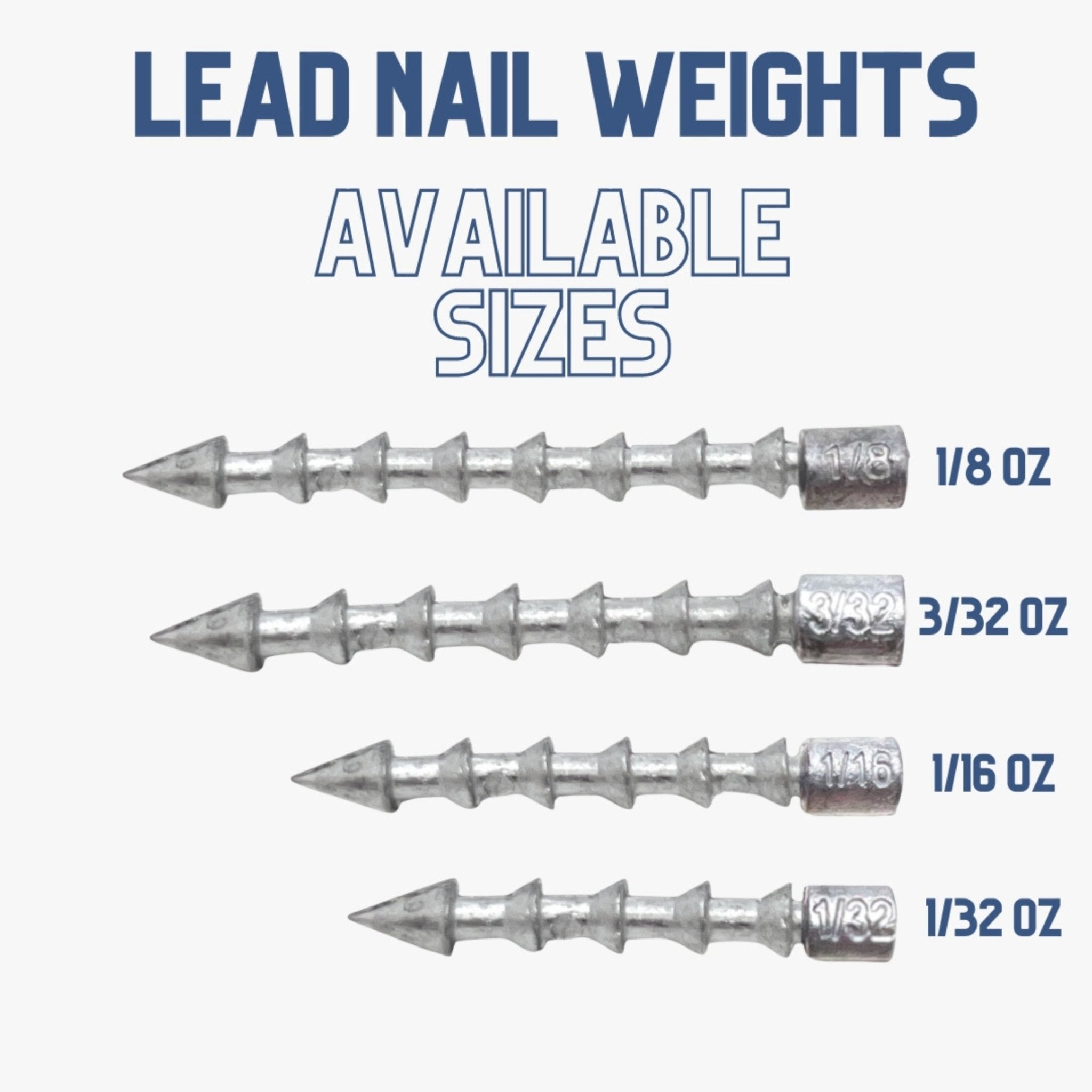 Reaction Tackle Lead Nail Weights/Insert Sinkers - Get Tight Gear