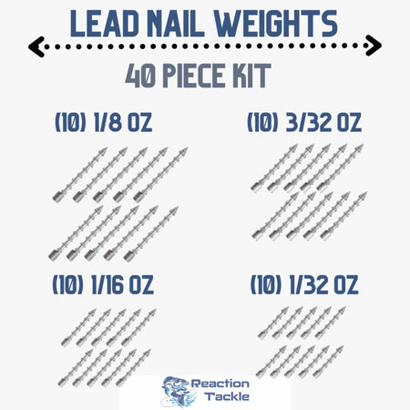 Reaction Tackle Lead Nail Weights/Insert Sinkers - Get Tight Gear