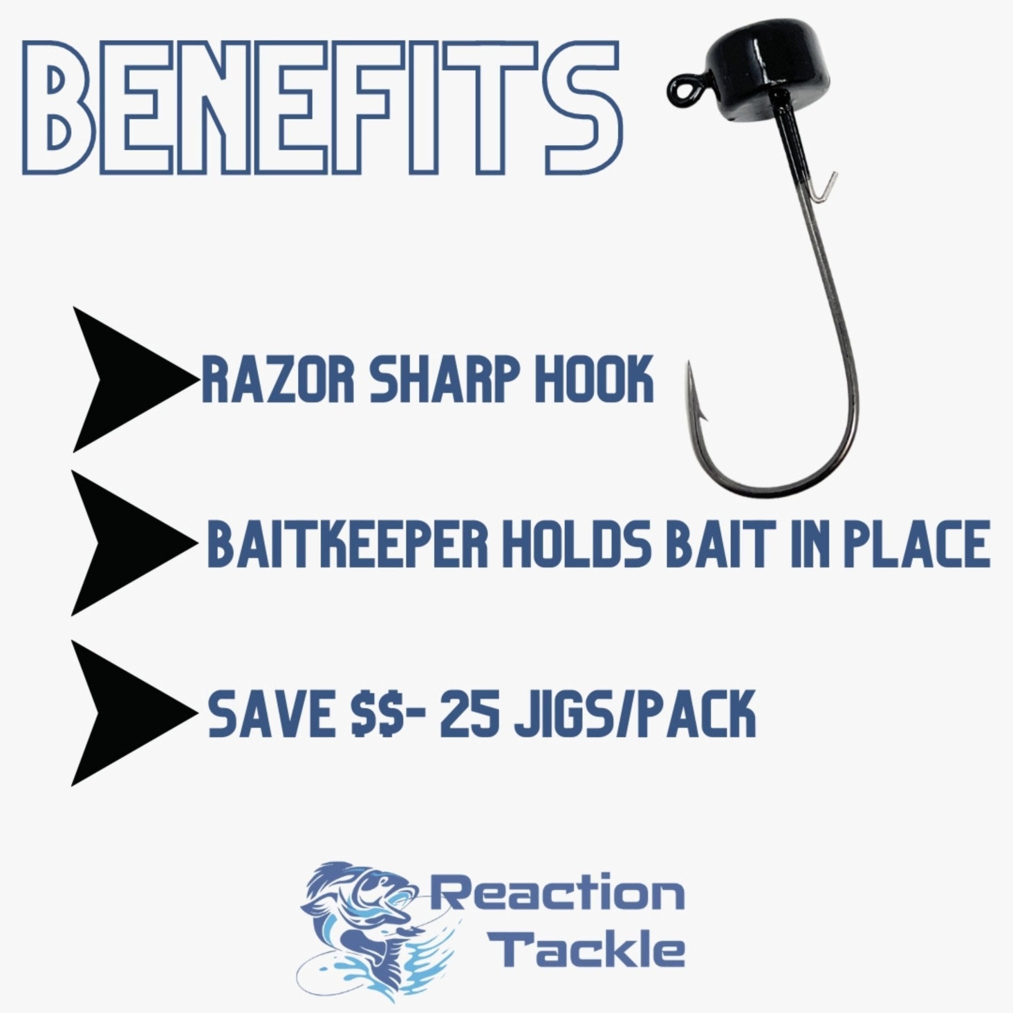 Reaction Tackle Lead Ned Rig - Shroom Jigs (25 - Pack) - Get Tight Gear
