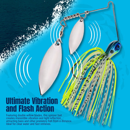 Reaction Tackle Lead Spinnerbait Jigs – 3 - Pack, Double Willow Blade - New - Get Tight Gear