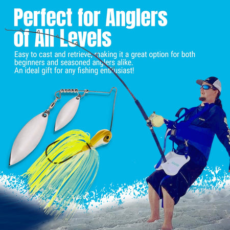 Reaction Tackle Lead Spinnerbait Jigs – 3 - Pack, Double Willow Blade - New - Get Tight Gear