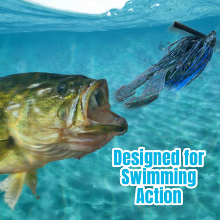 Reaction Tackle Lead Swim Jigs – Premium Weedless Bass Fishing Lures - 3 Pack - New - Get Tight Gear