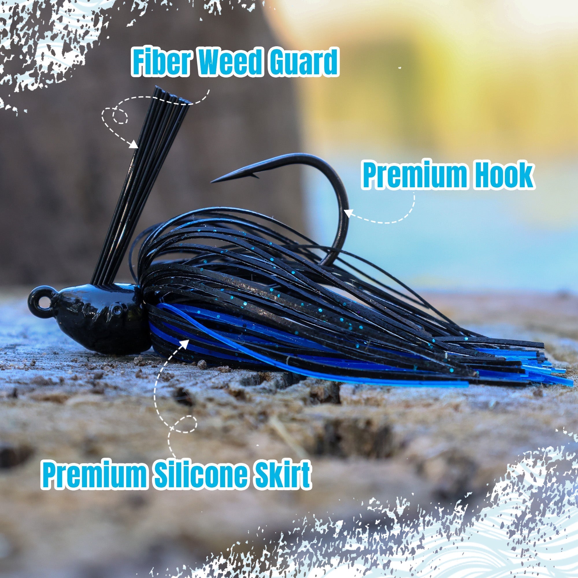 Reaction Tackle Lead Swim Jigs – Premium Weedless Bass Fishing Lures - 3 Pack - New - Get Tight Gear