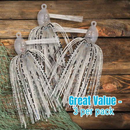 Reaction Tackle Lead Swim Jigs – Premium Weedless Bass Fishing Lures - 3 Pack - New - Get Tight Gear
