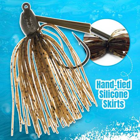 Reaction Tackle Lead Swim Jigs – Premium Weedless Bass Fishing Lures - 3 Pack - New - Get Tight Gear