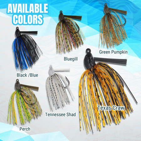 Reaction Tackle Lead Swim Jigs – Premium Weedless Bass Fishing Lures - 3 Pack - New - Get Tight Gear