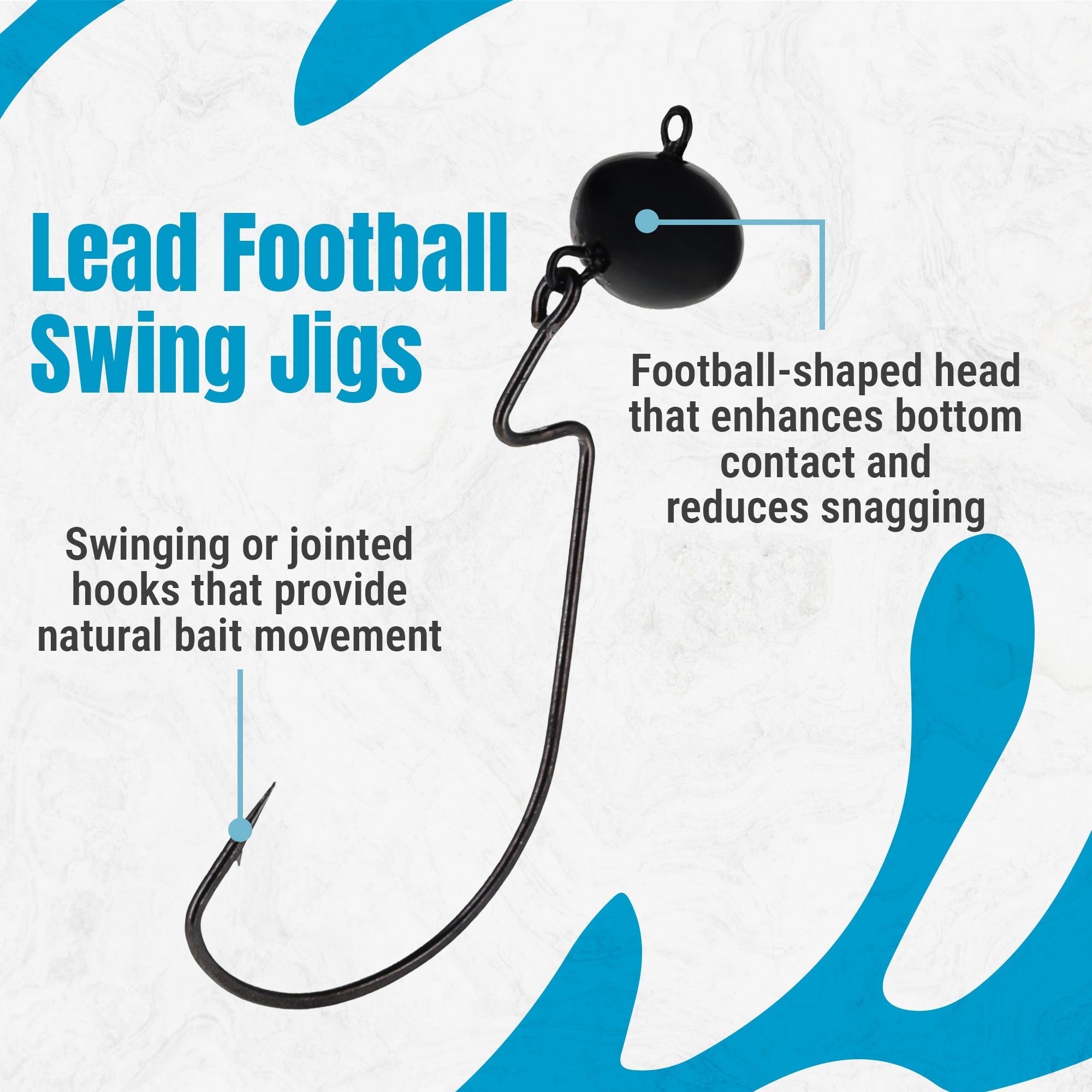 Reaction Tackle Lead Swing Football Jigs - 5 - PACK - New - Get Tight Gear