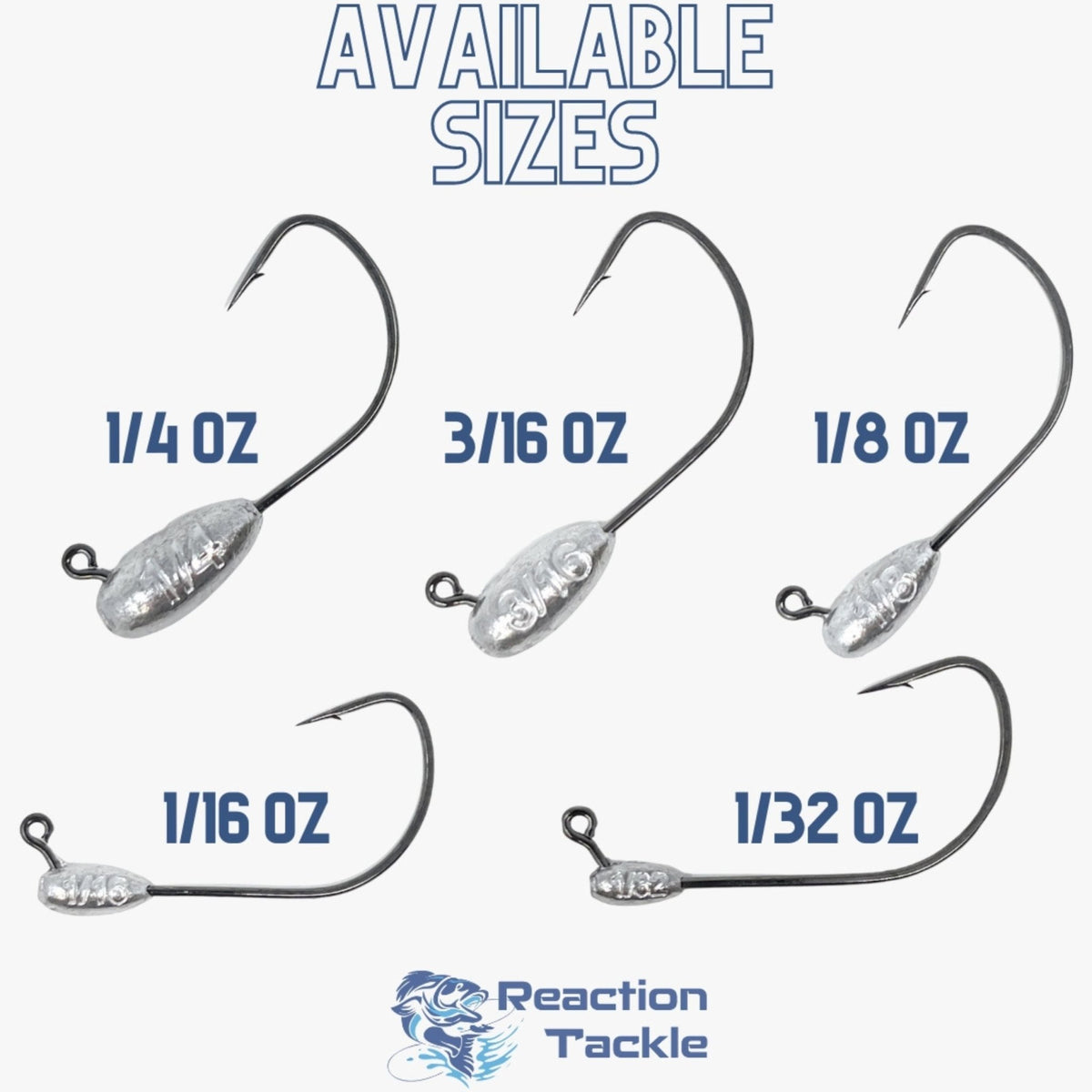 Reaction Tackle Lead Tube Jig Heads - 10 - Pack - Get Tight Gear
