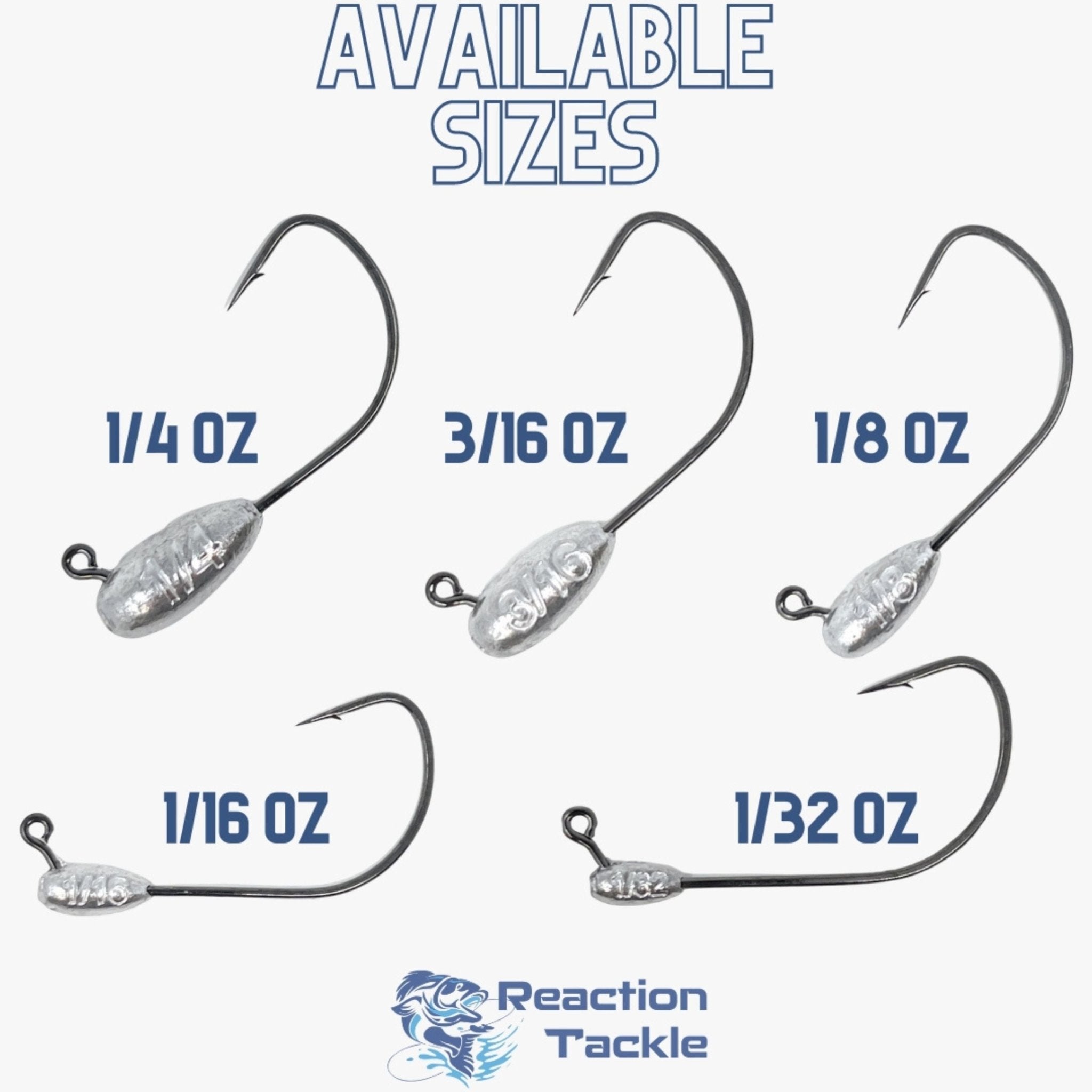 Reaction Tackle Lead Tube Jig Heads - 10 - Pack - Get Tight Gear