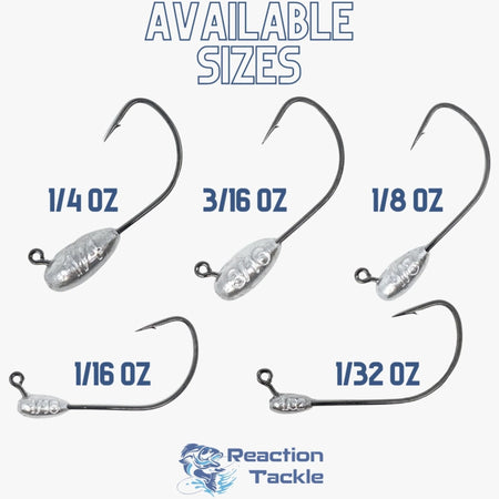 Reaction Tackle Lead Tube Jig Heads - 10 - Pack - Get Tight Gear