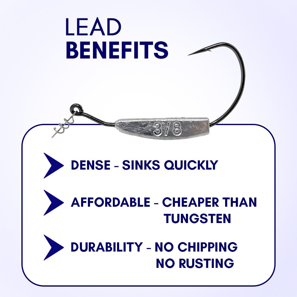 Reaction Tackle Lead Weighted Swimbait Hooks (10 - PACK) - Get Tight Gear
