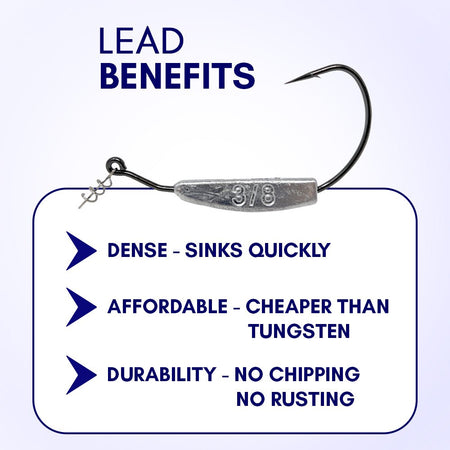 Reaction Tackle Lead Weighted Swimbait Hooks (10 - PACK) - Get Tight Gear