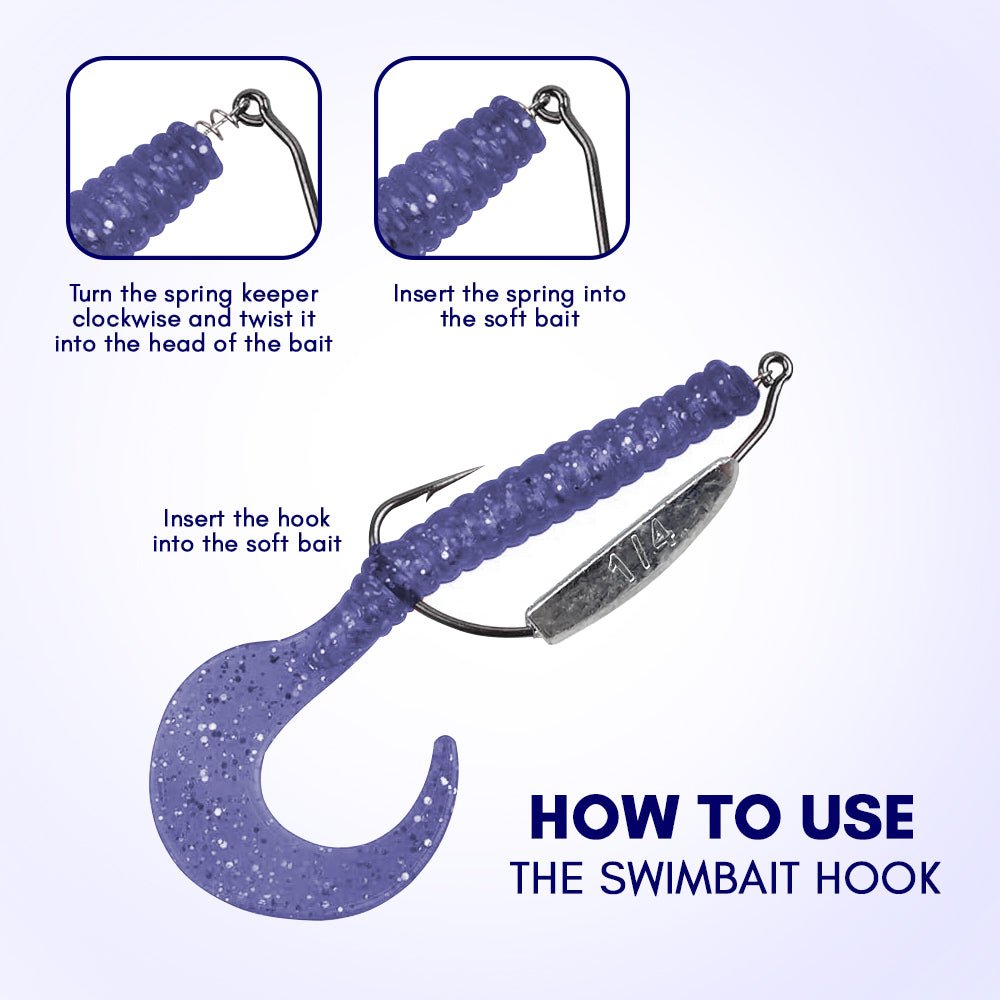 Reaction Tackle Lead Weighted Swimbait Hooks (10 - PACK) - Get Tight Gear
