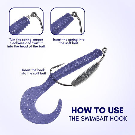 Reaction Tackle Lead Weighted Swimbait Hooks (10 - PACK) - Get Tight Gear