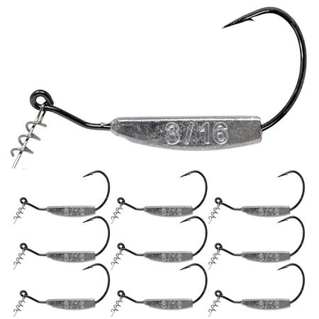 Reaction Tackle Lead Weighted Swimbait Hooks (10 - PACK) - Get Tight Gear