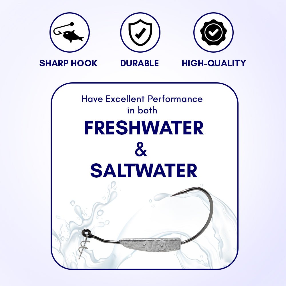 Reaction Tackle Lead Weighted Swimbait Hooks (10 - PACK) - Get Tight Gear